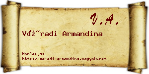 Váradi Armandina névjegykártya